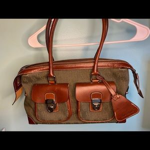 Deep Green/ red patten leather trim Dooney & Bourke